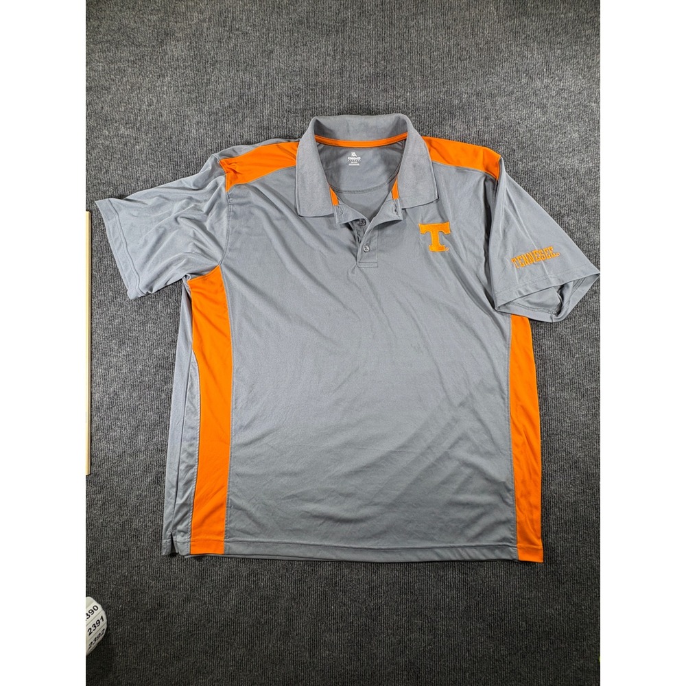 Knights Apparel Tennessee Volunteers Mens 2XL Grey Orange Performance Polo Shirt